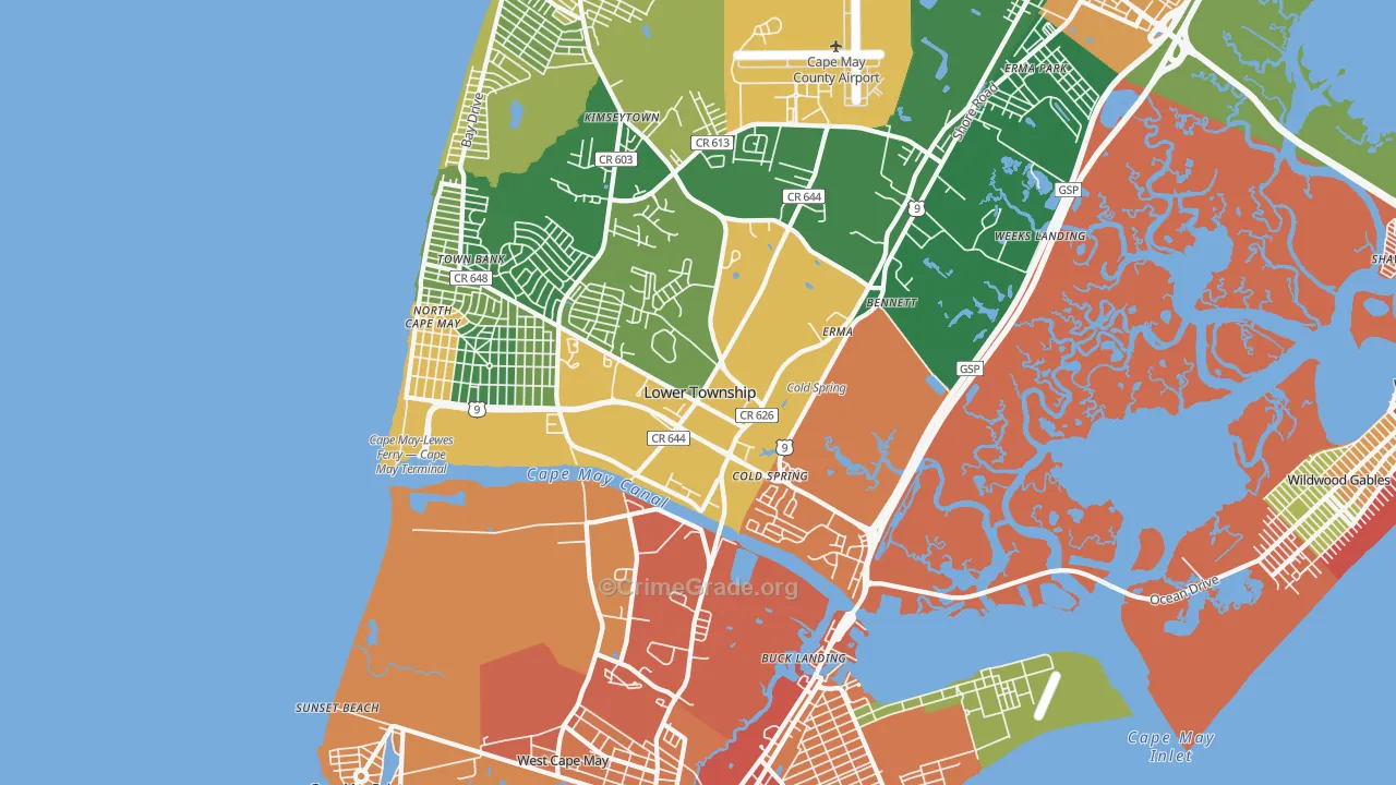 08204, NJ Map of Drug-Related Crime Rates