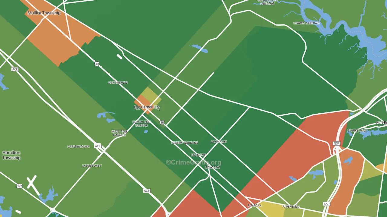08215, NJ Map of Drug-Related Crime Rates