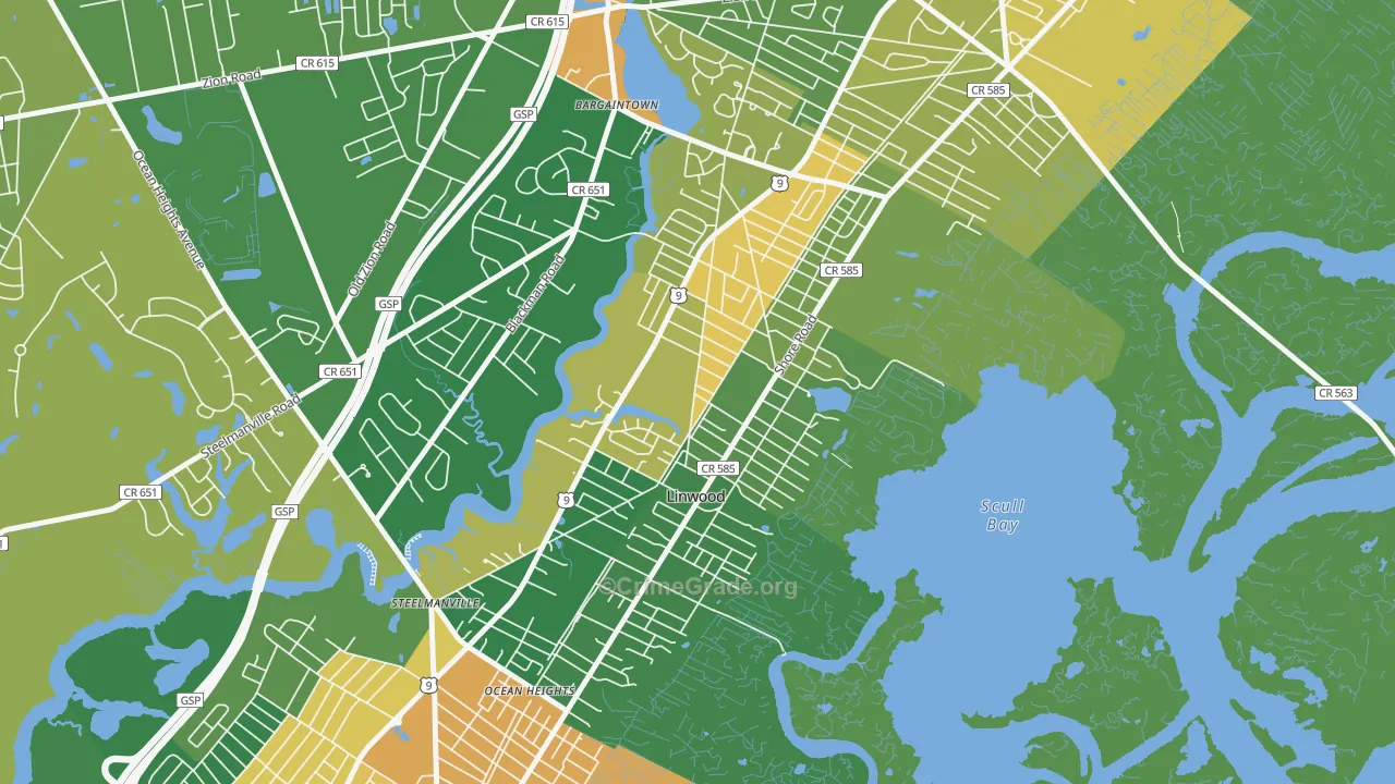 08221, NJ Map of Drug-Related Crime Rates
