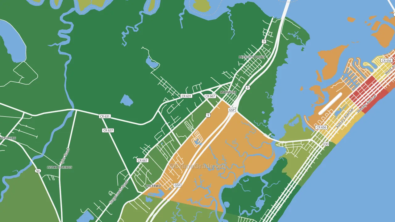 08223, NJ Map of Drug-Related Crime Rates