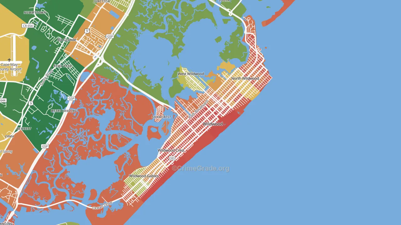 08260, NJ Map of Drug-Related Crime Rates