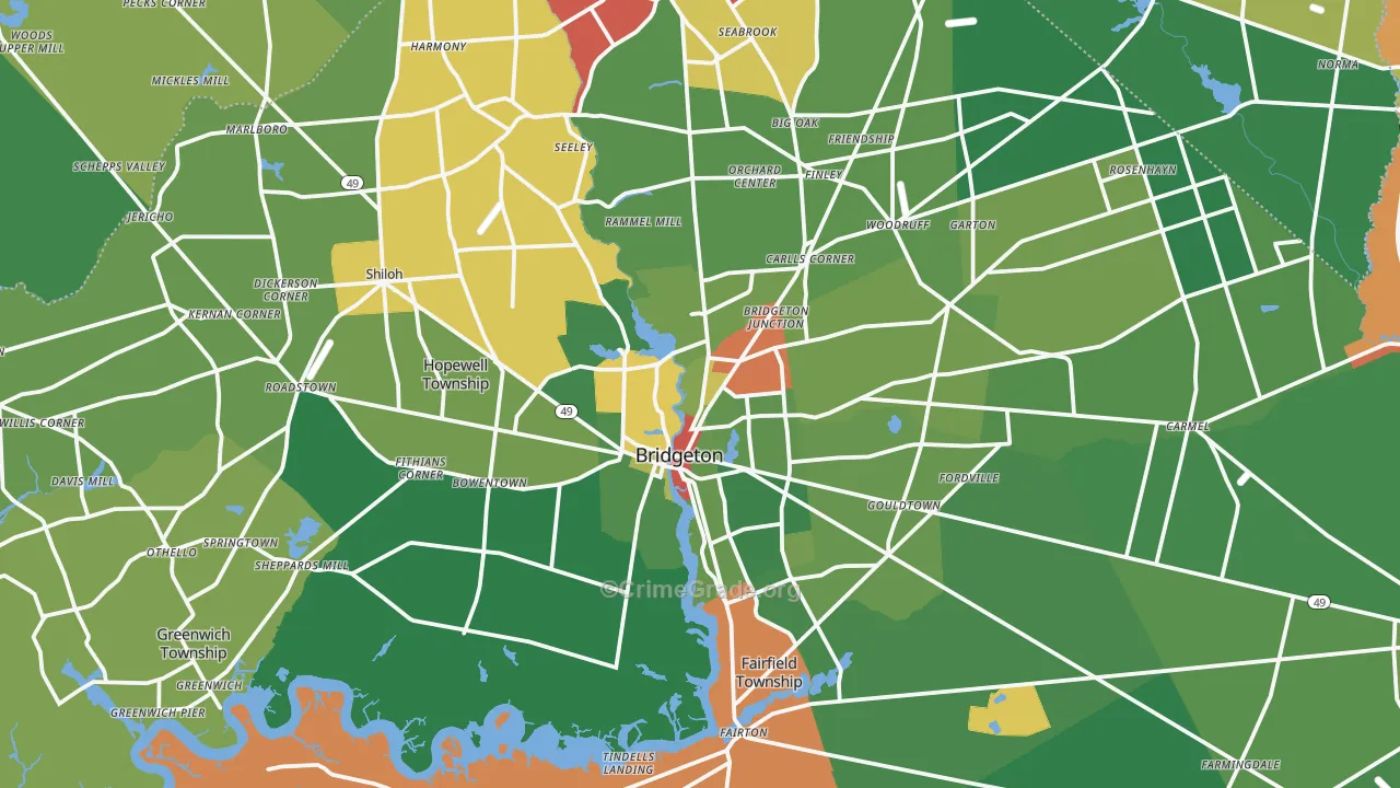 08302, NJ Map of Drug-Related Crime Rates