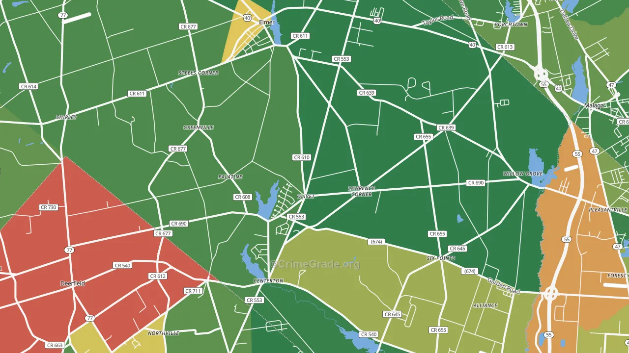 08318, NJ Map of Drug-Related Crime Rates