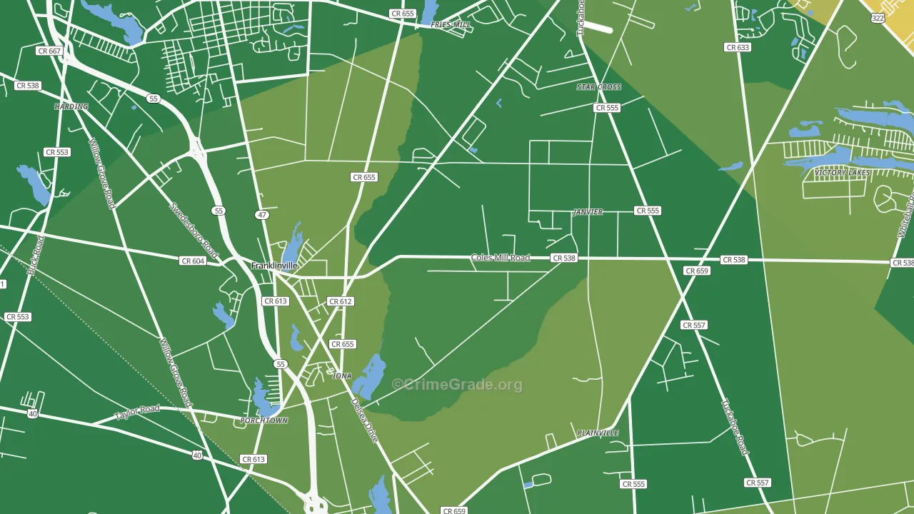 08322, NJ Map of Drug-Related Crime Rates