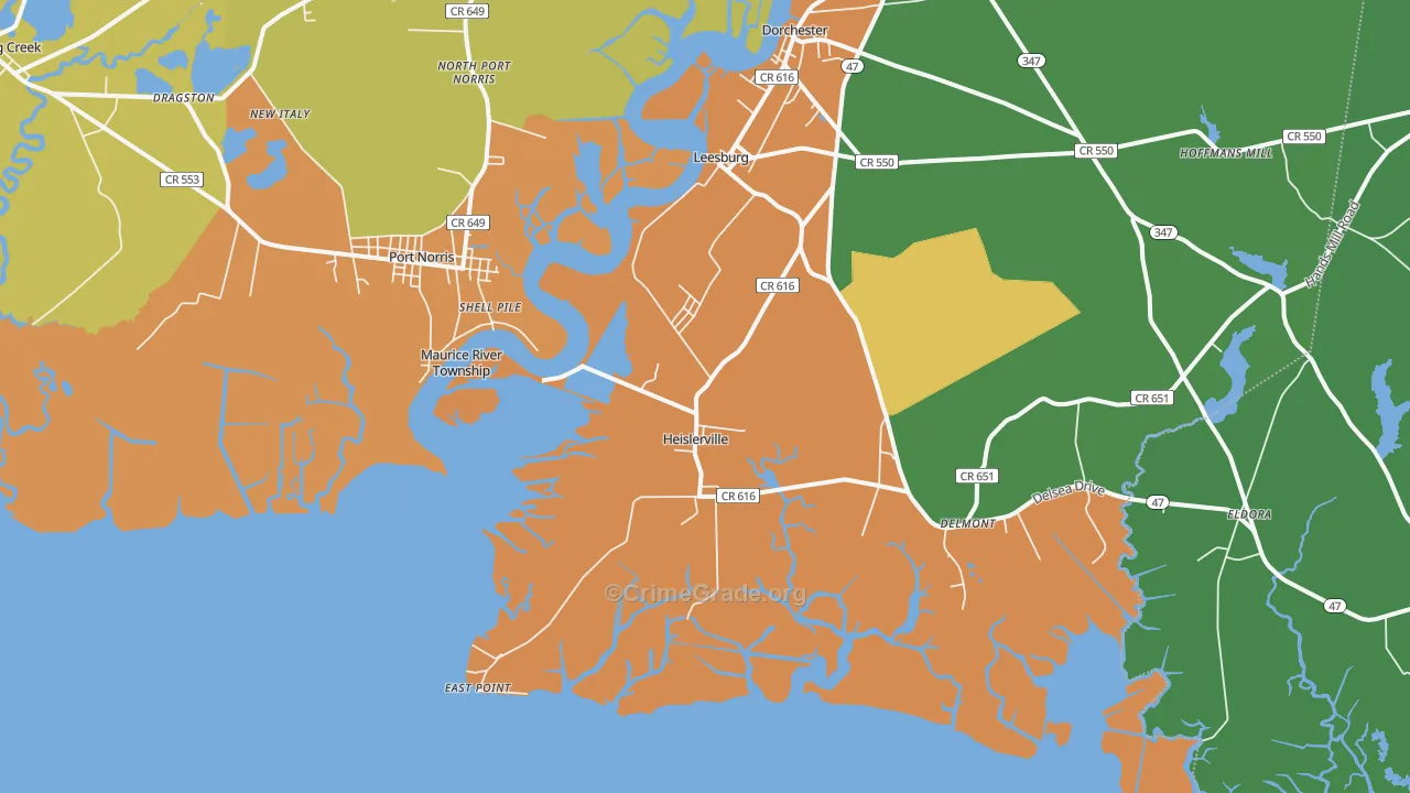 08324, NJ Map of Drug-Related Crime Rates