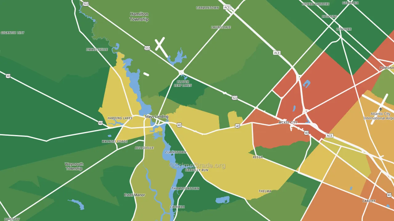 08330, NJ Map of Drug-Related Crime Rates