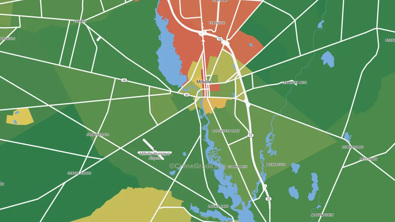 08332, NJ Map of Drug-Related Crime Rates