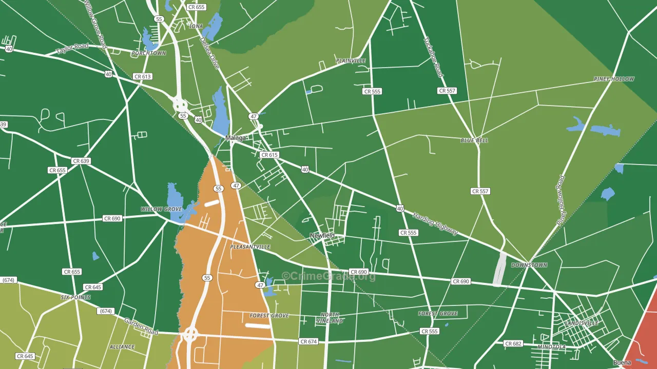 08344, NJ Map of Drug-Related Crime Rates