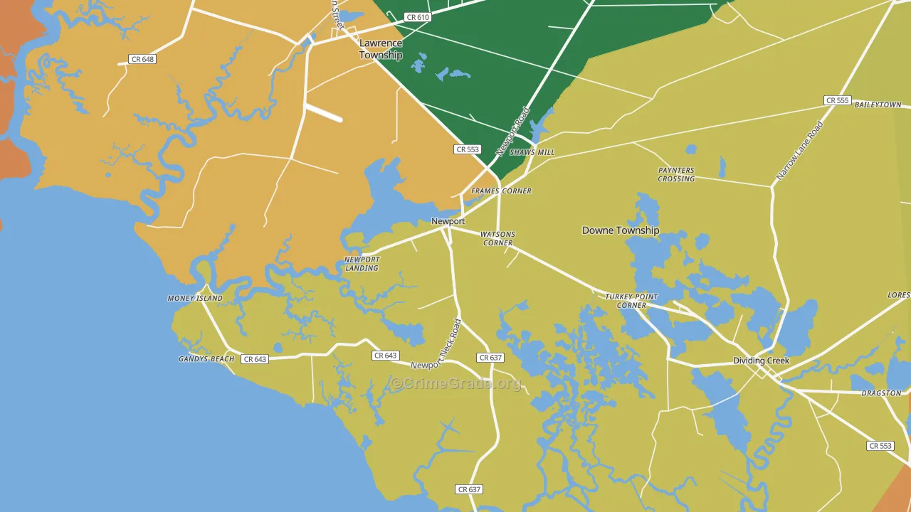 08345, NJ Map of Drug-Related Crime Rates