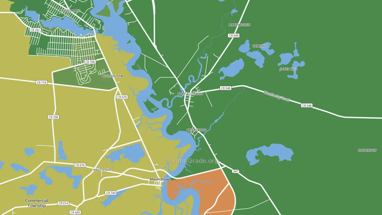 08348, NJ Map of Drug-Related Crime Rates