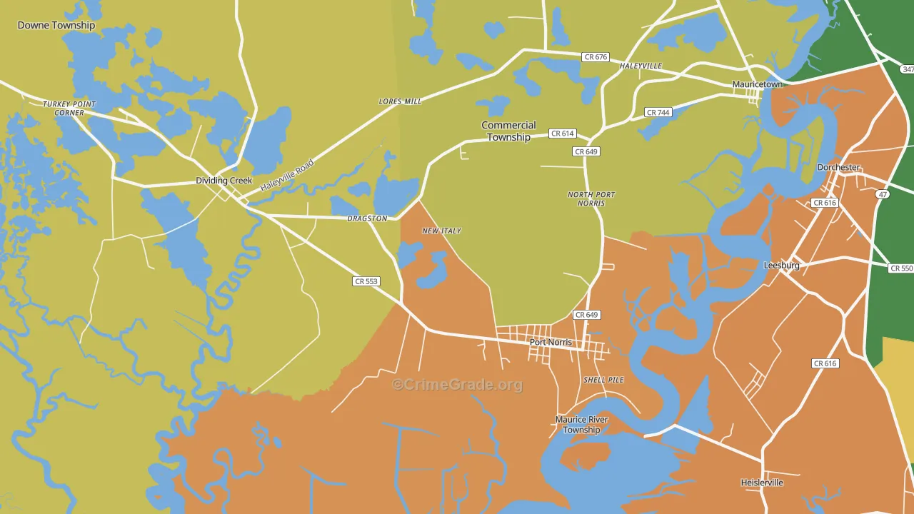 08349, NJ Map of Drug-Related Crime Rates