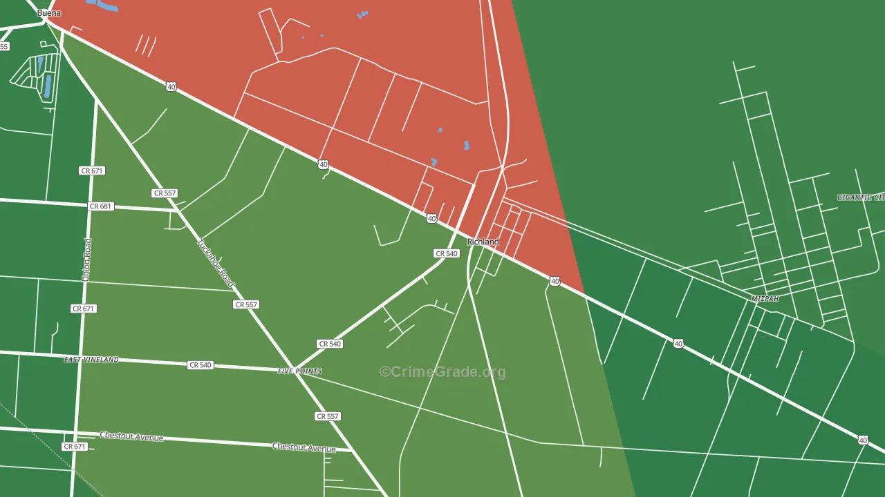 08350, NJ Map of Drug-Related Crime Rates