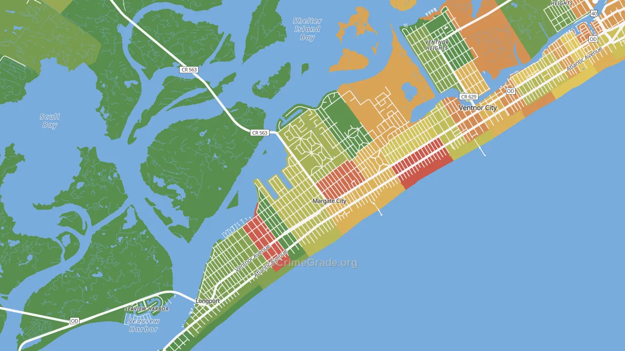 08402, NJ Map of Drug-Related Crime Rates