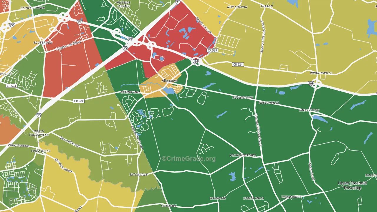 08501, NJ Map of Drug-Related Crime Rates