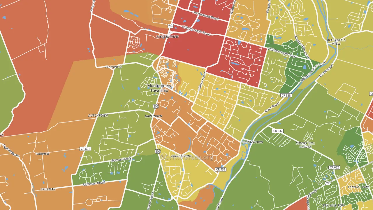 08502, NJ Map of Drug-Related Crime Rates