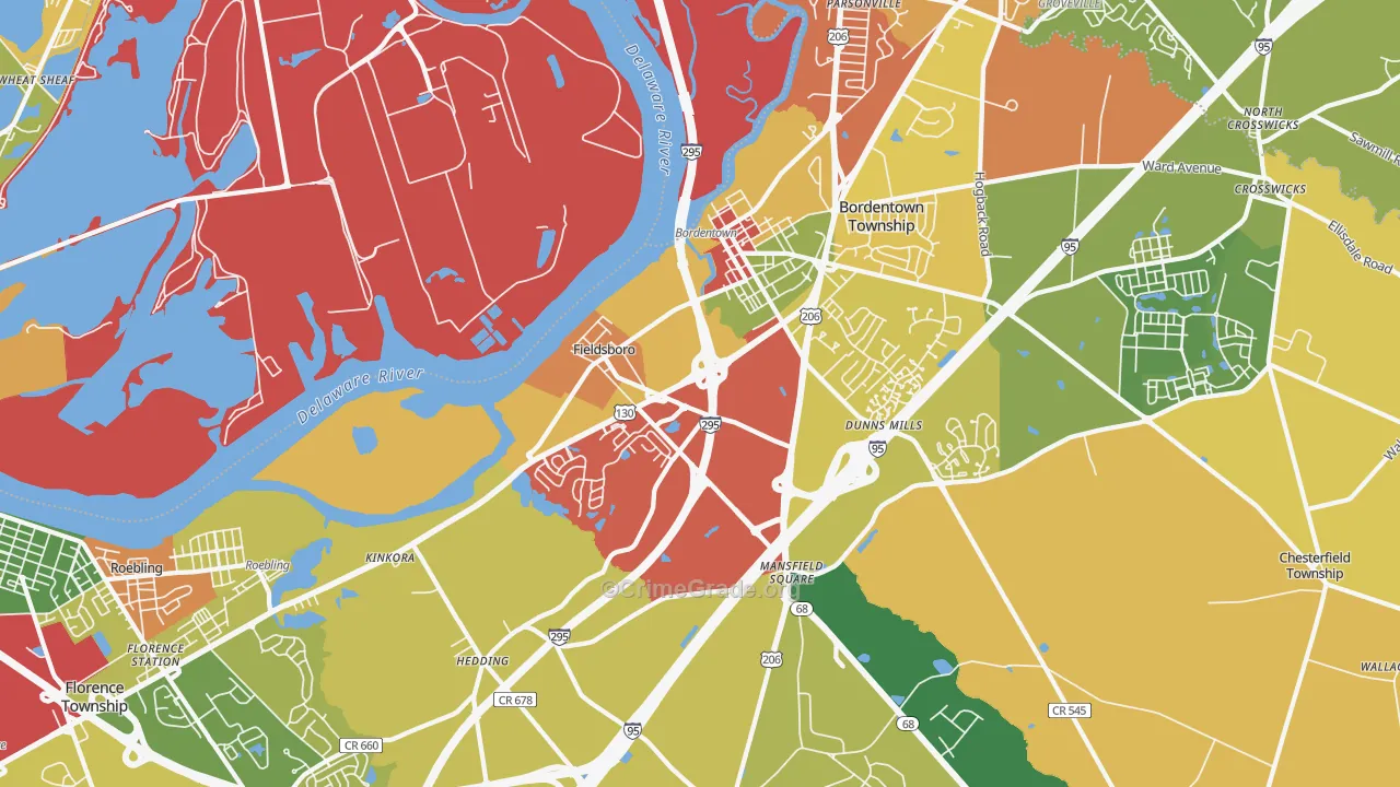 08505, NJ Map of Drug-Related Crime Rates