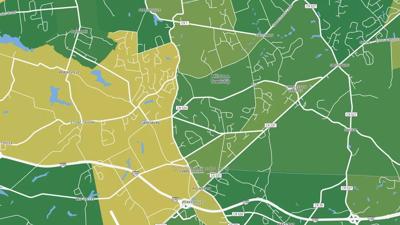 08510, NJ Map of Drug-Related Crime Rates