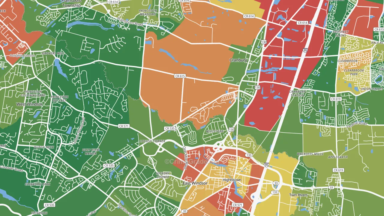08512, NJ Map of Drug-Related Crime Rates