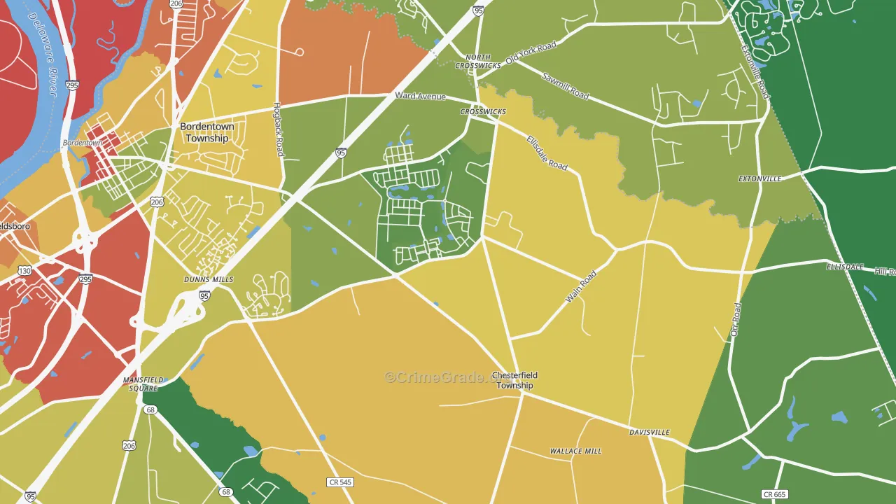 08515, NJ Map of Drug-Related Crime Rates