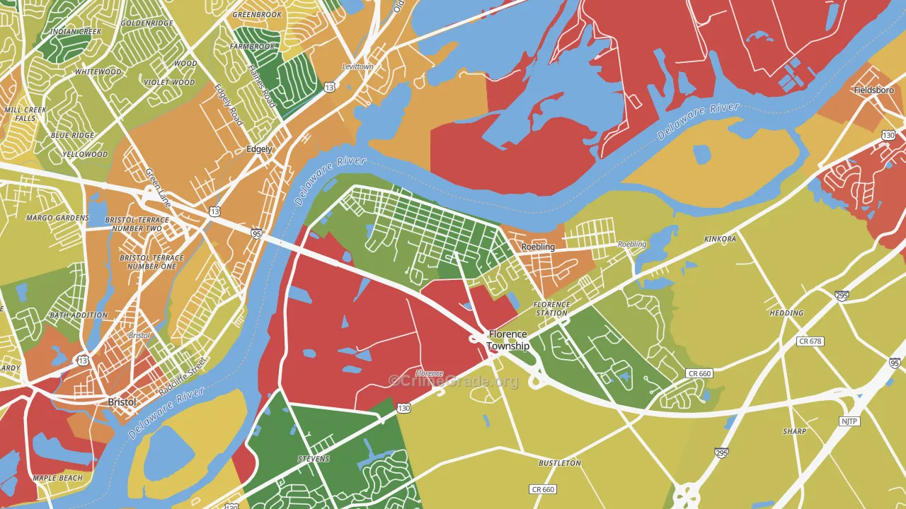 08518, NJ Map of Drug-Related Crime Rates