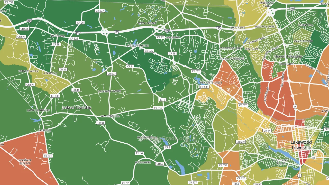 08527, NJ Map of Drug-Related Crime Rates
