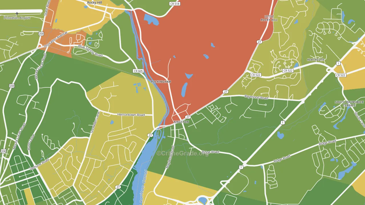 08528, NJ Map of Drug-Related Crime Rates