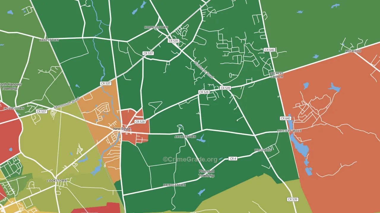08533, NJ Map of Drug-Related Crime Rates