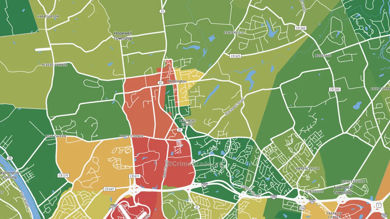 08534, NJ Map of Drug-Related Crime Rates