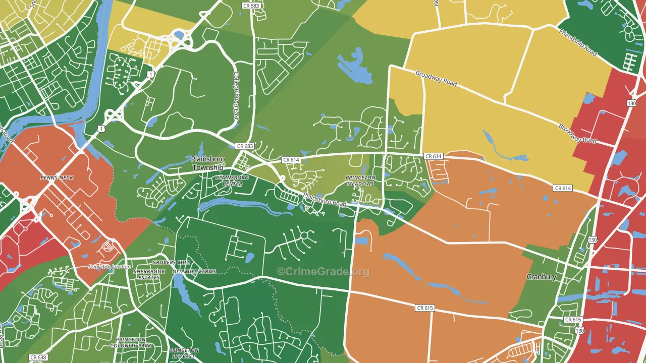 08536, NJ Map of Drug-Related Crime Rates