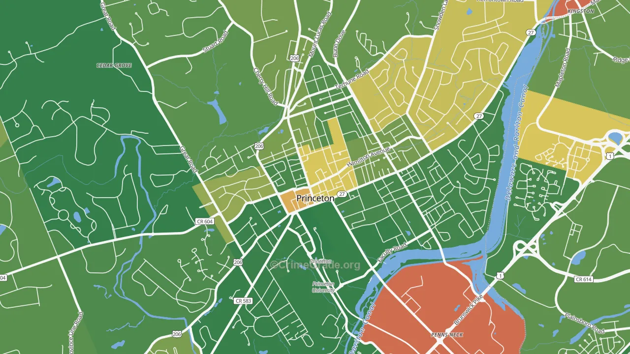 08542, NJ Map of Drug-Related Crime Rates