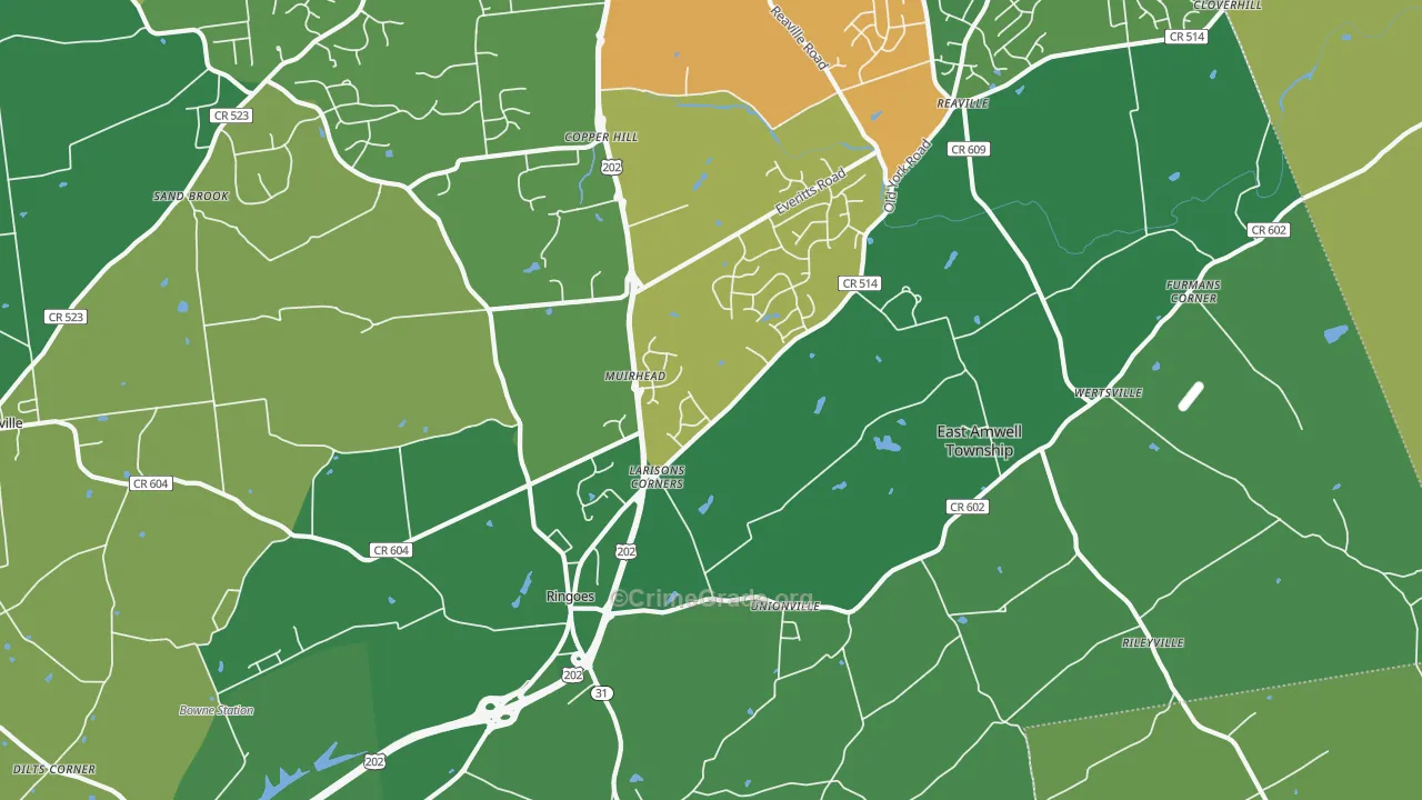 08551, NJ Map of Drug-Related Crime Rates