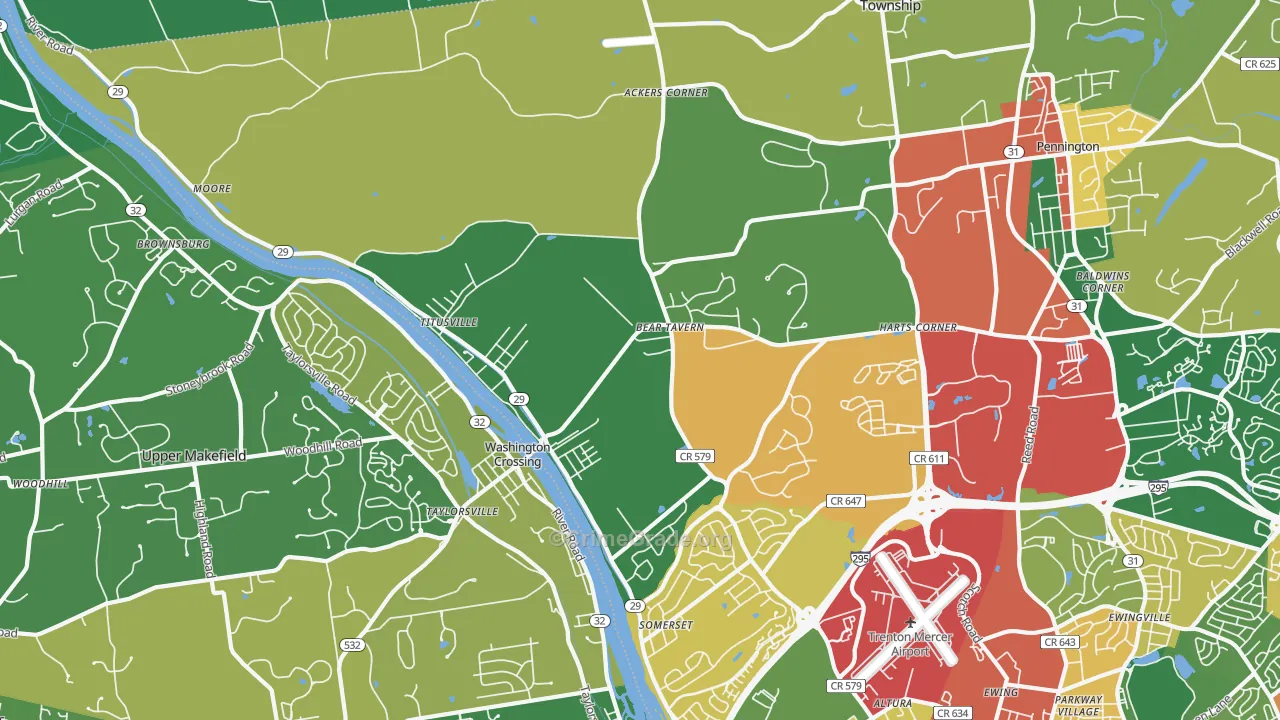 08560, NJ Map of Drug-Related Crime Rates