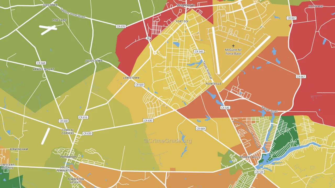 08640, NJ Map of Drug-Related Crime Rates