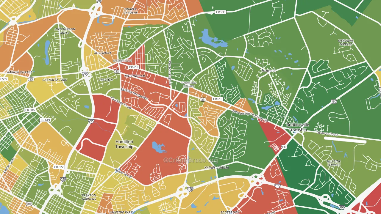 08690, NJ Map of Drug-Related Crime Rates