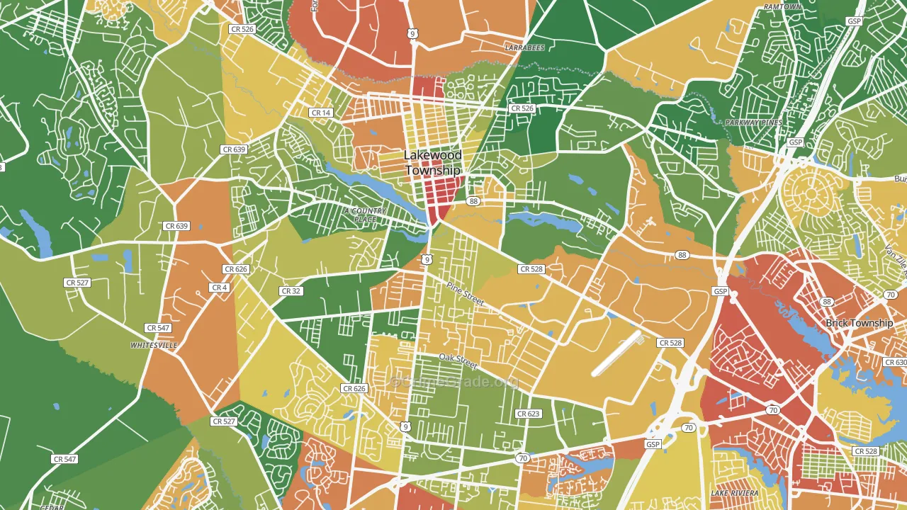 08701, NJ Map of Drug-Related Crime Rates