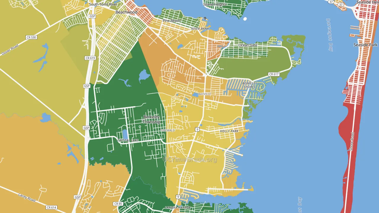 08721, NJ Map of Drug-Related Crime Rates