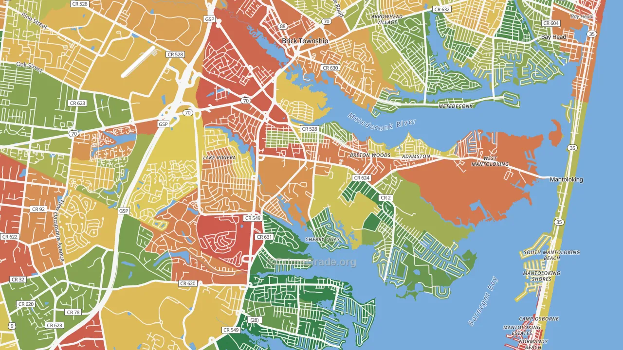 08723, NJ Map of Drug-Related Crime Rates