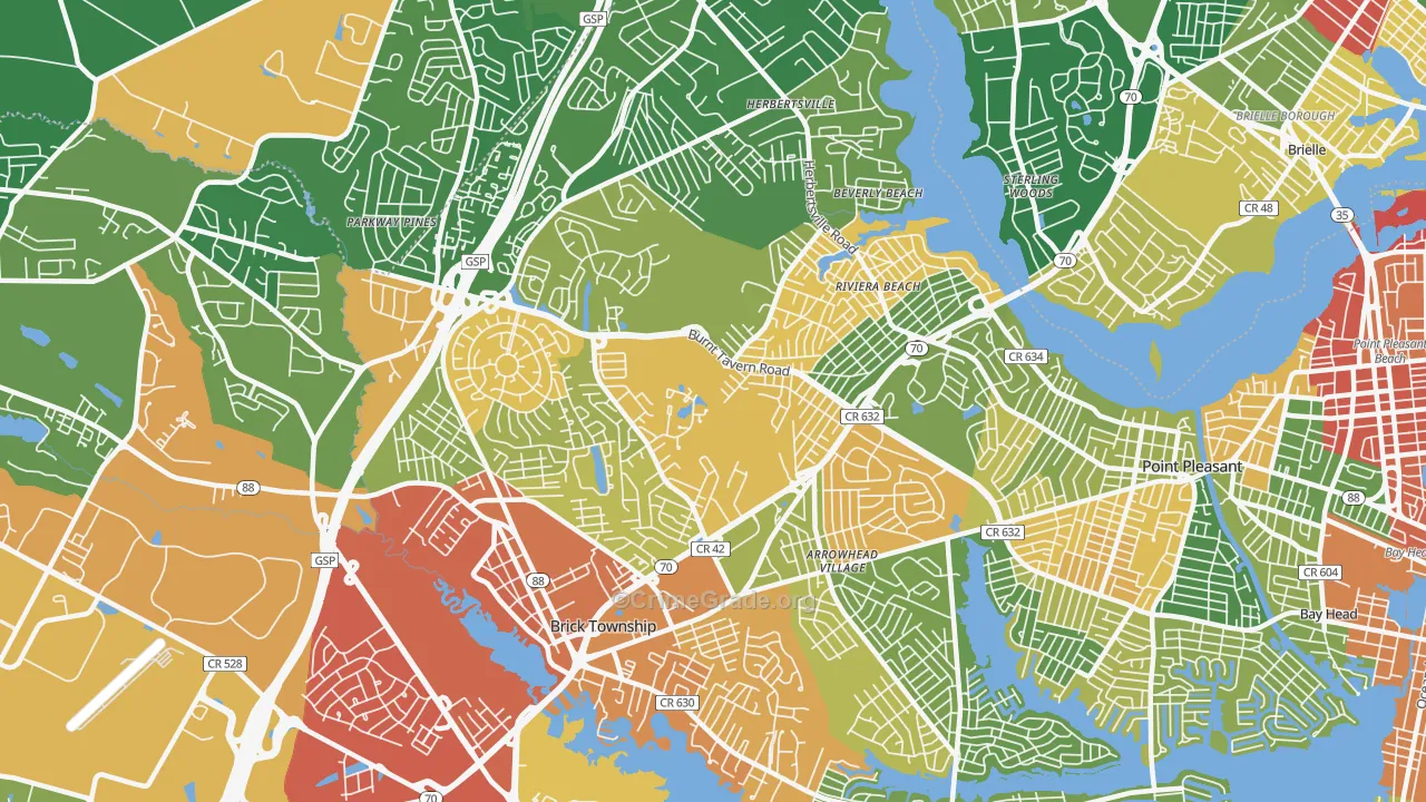 08724, NJ Map of Drug-Related Crime Rates