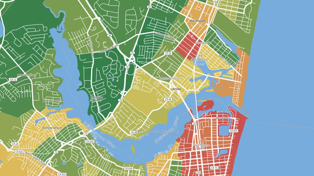 08730, NJ Map of Drug-Related Crime Rates