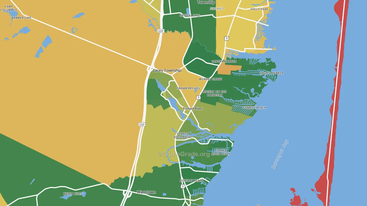 08731, NJ Map of Drug-Related Crime Rates