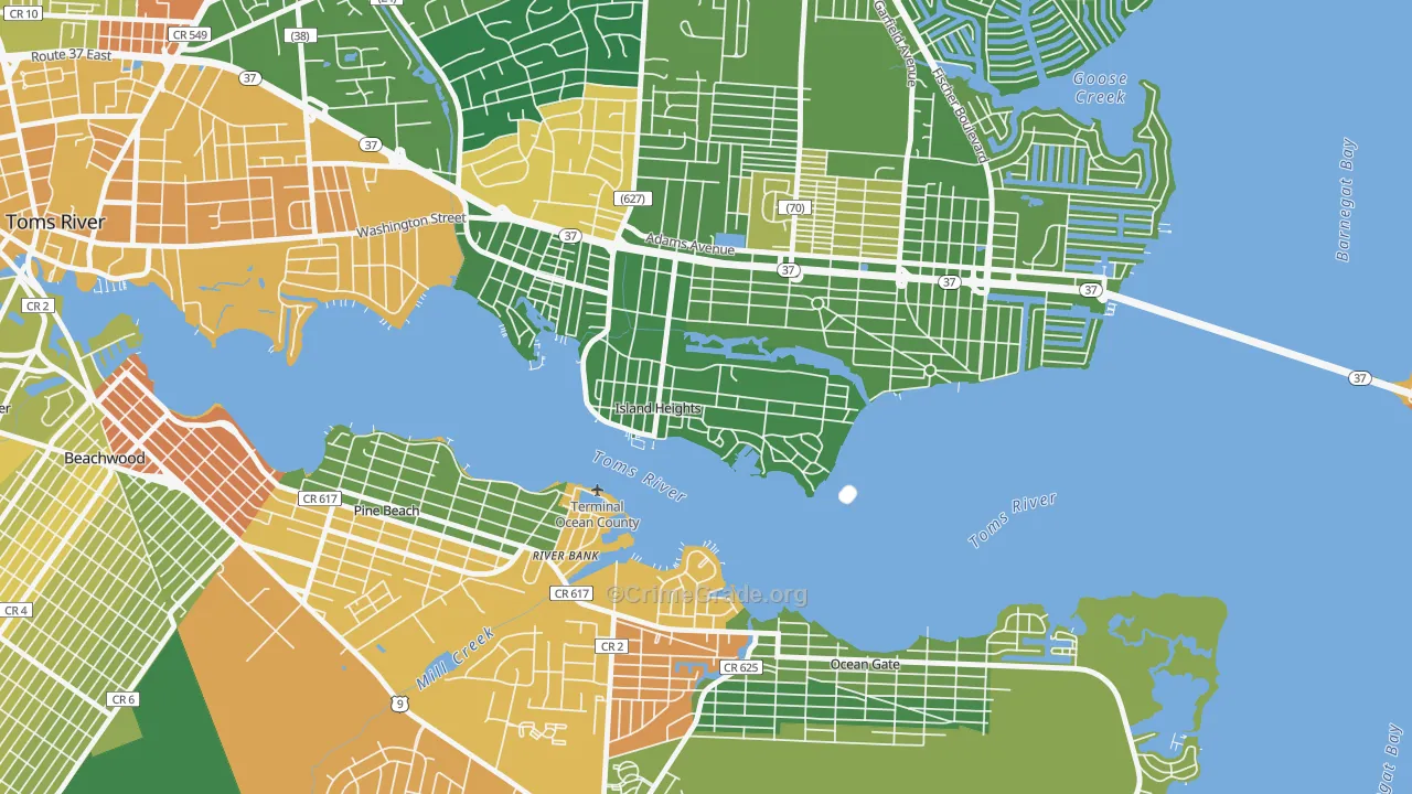 08732, NJ Map of Drug-Related Crime Rates