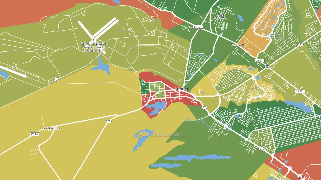 08733, NJ Map of Drug-Related Crime Rates
