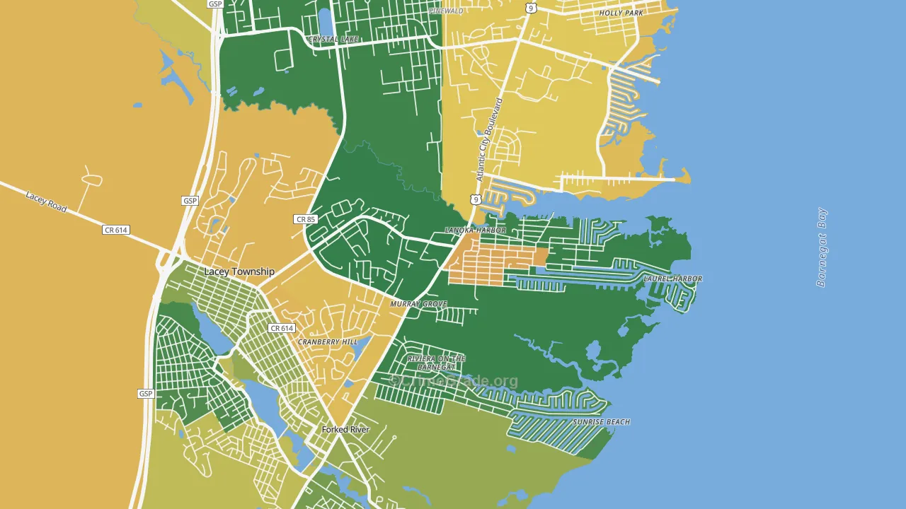 08734, NJ Map of Drug-Related Crime Rates