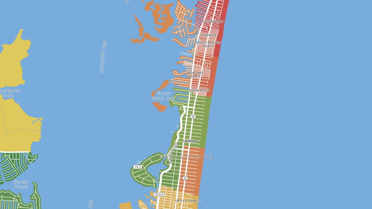 08735, NJ Map of Drug-Related Crime Rates