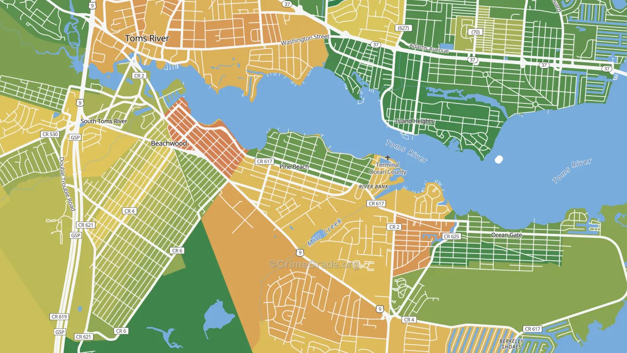 08741, NJ Map of Drug-Related Crime Rates