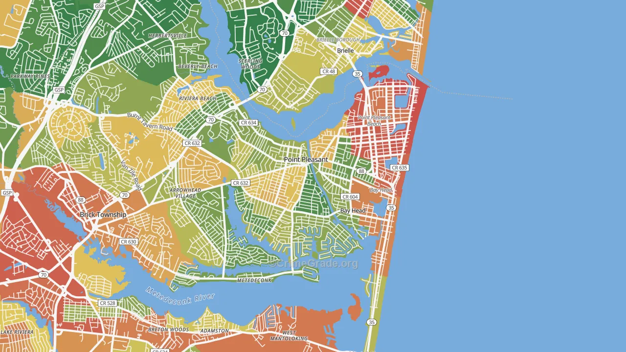 08742, NJ Map of Drug-Related Crime Rates
