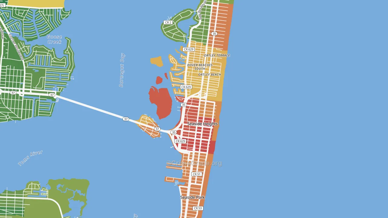 08751, NJ Map of Drug-Related Crime Rates