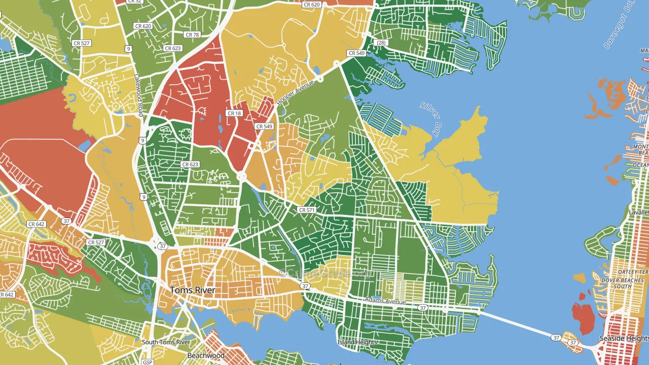 08753, NJ Map of Drug-Related Crime Rates