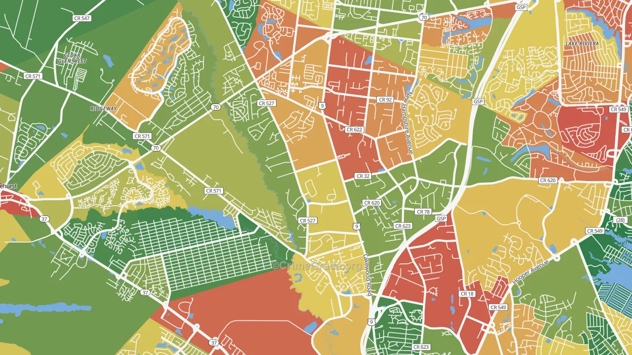 08755, NJ Map of Drug-Related Crime Rates