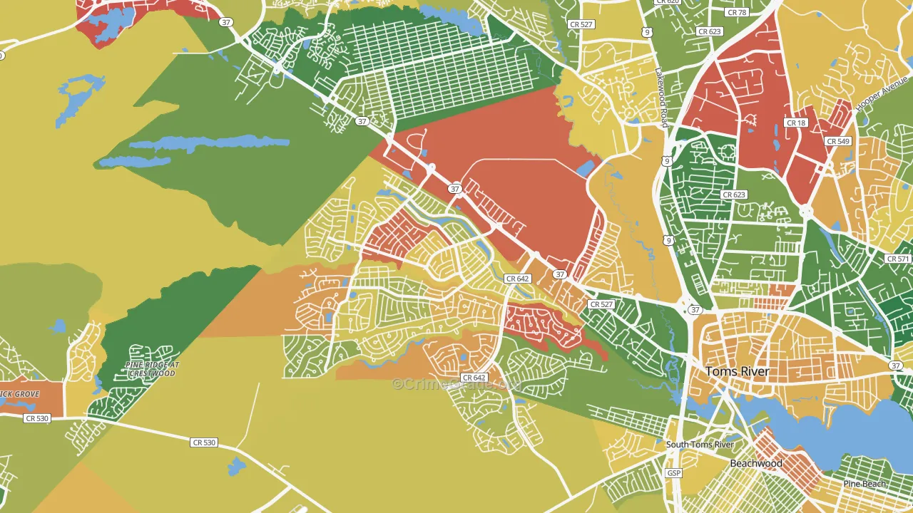 08757, NJ Map of Drug-Related Crime Rates